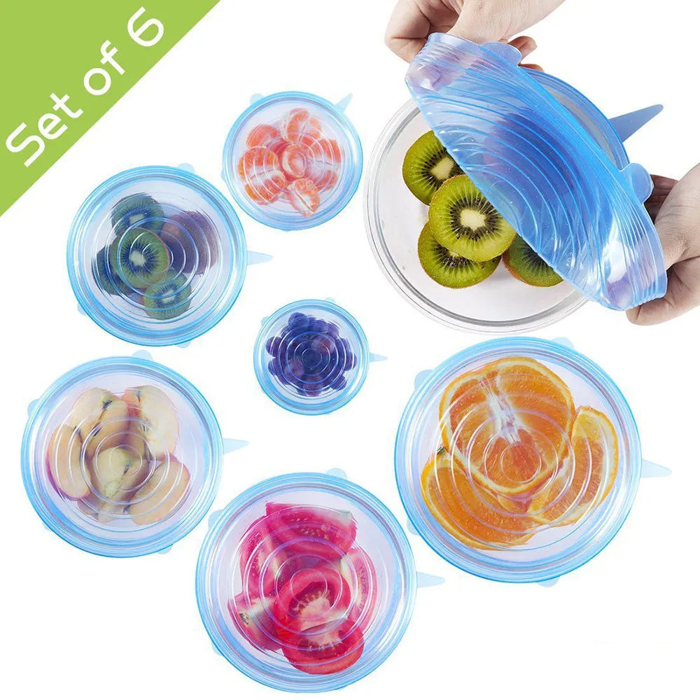 6Pcs Reusable Silicone Stretch Lids