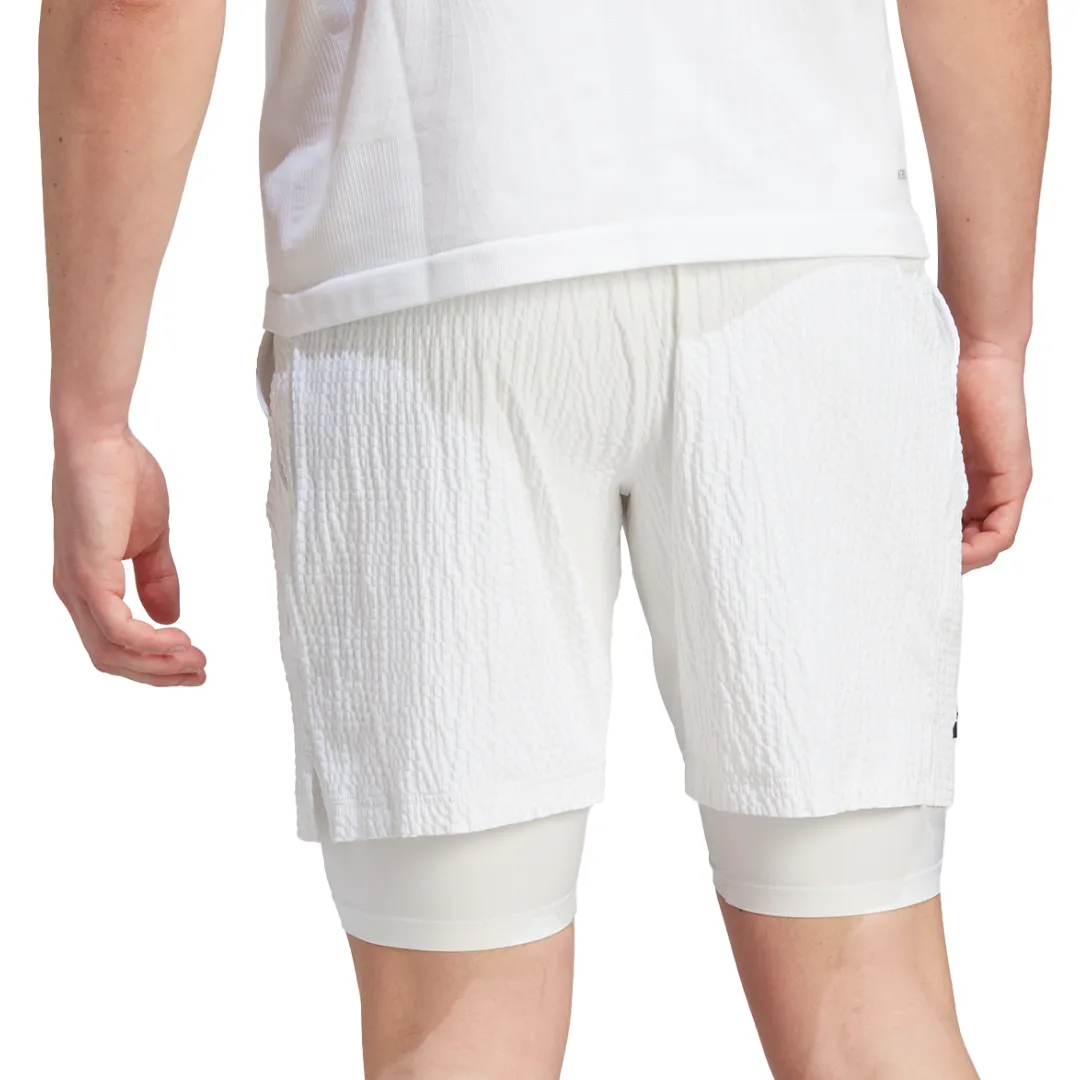 Adidas 2 in 1 Mens Tennis Short Pro - White