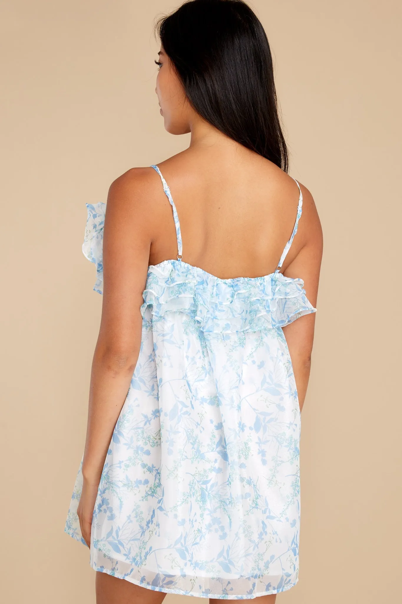 Always Celebrating Blue Floral Print Dress