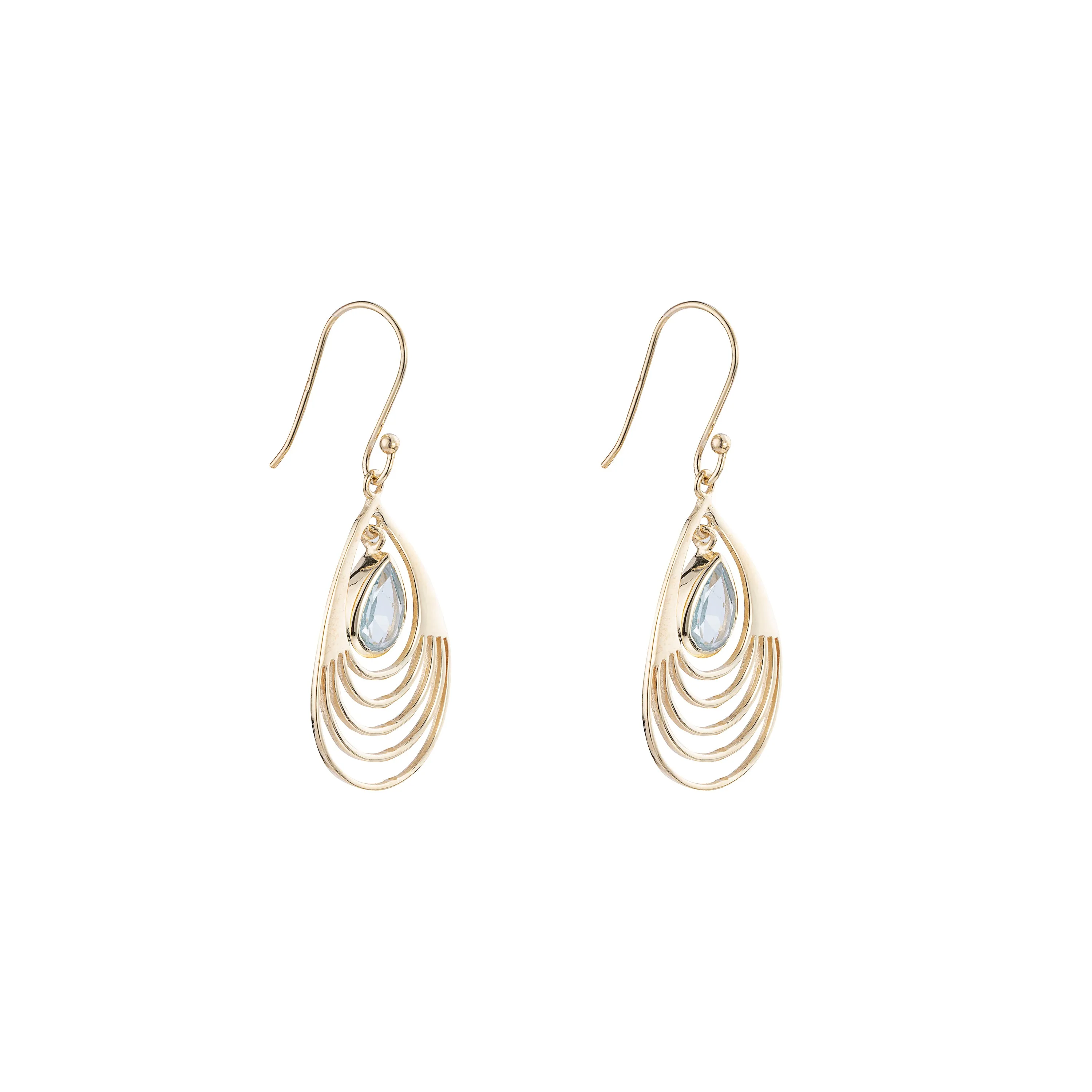 Baila Blue Topaz Earrings, Gold Vermeil