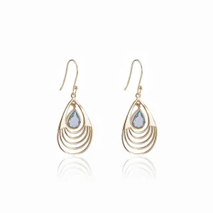 Baila Blue Topaz Earrings, Gold Vermeil