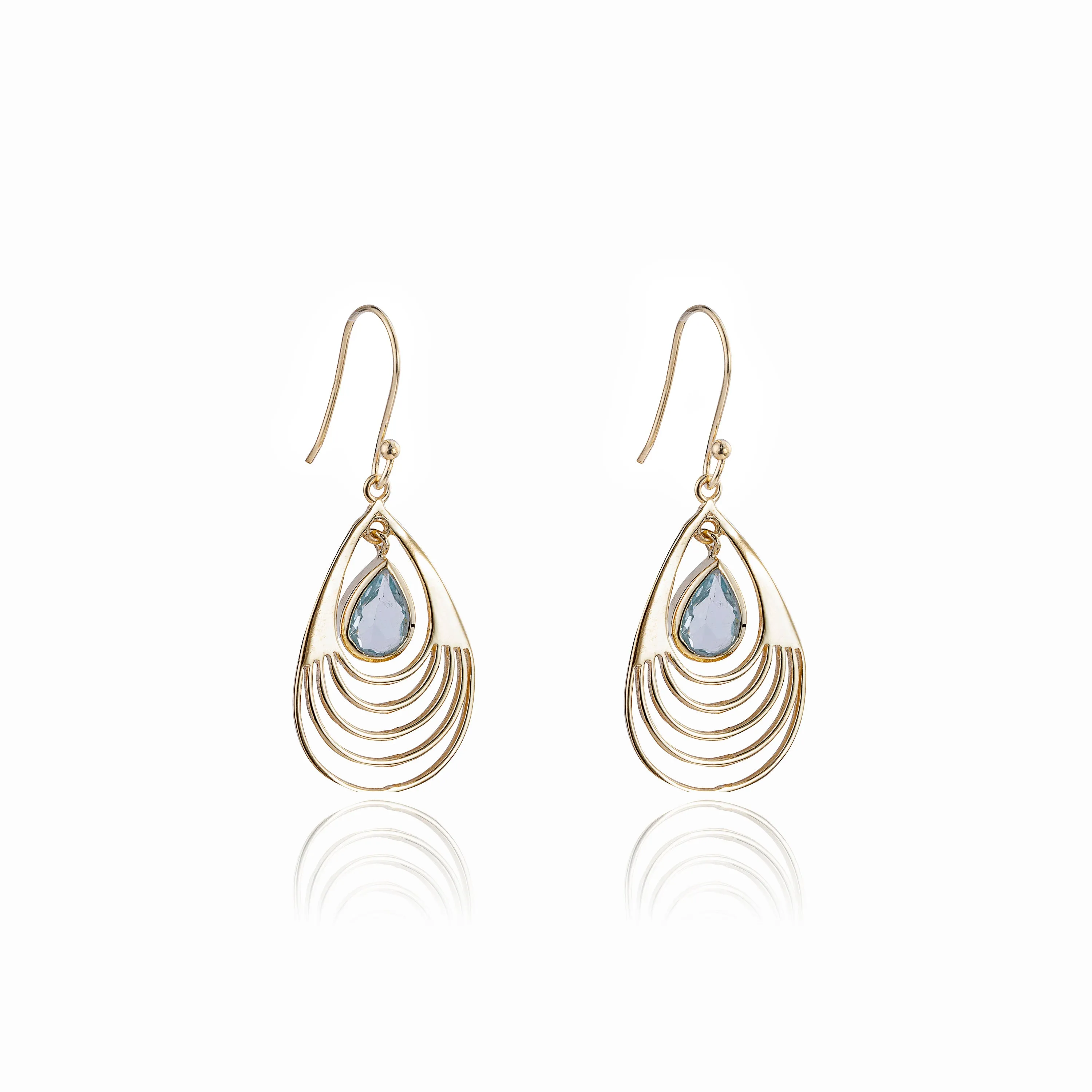 Baila Blue Topaz Earrings, Gold Vermeil