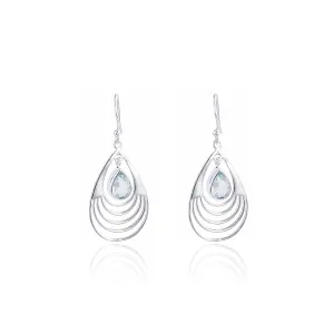 Baila Blue Topaz Earrings, Sterling Silver