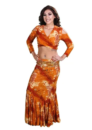 Belly Dance Mermaid Skirt, Top & Belt Costume Set | Sophisticated Shimmy