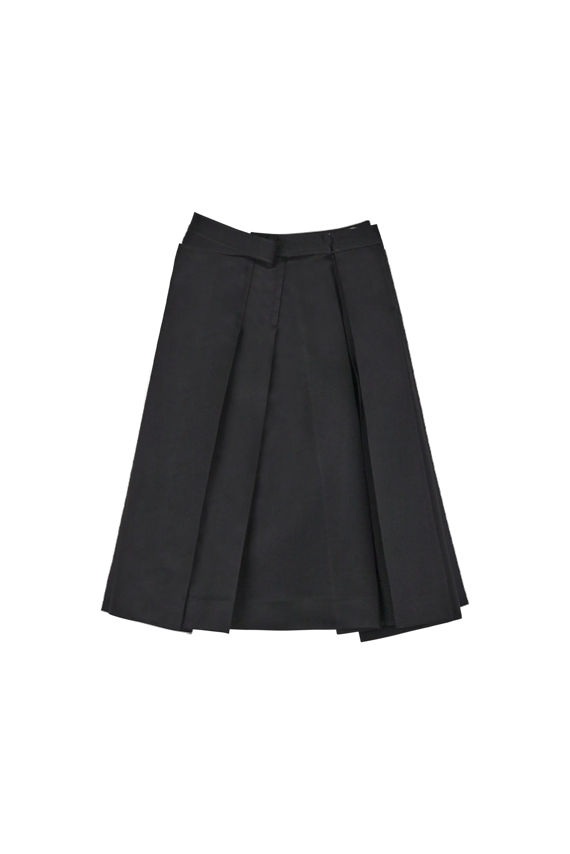 Black Pleated Midi Skirt