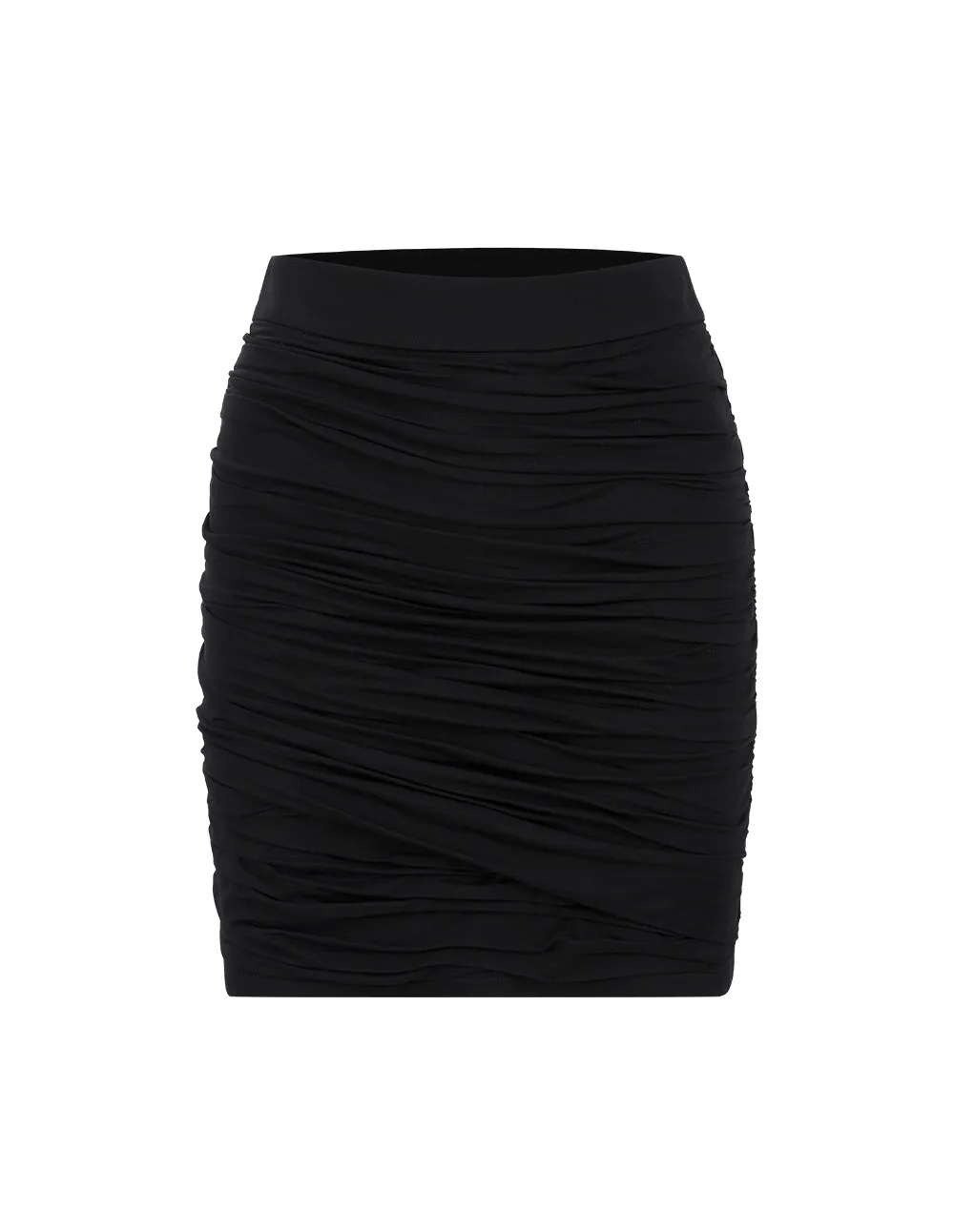 BORA AKSU Ballet Girl Style Versatile Black Pleated Hem Pencil Skirt