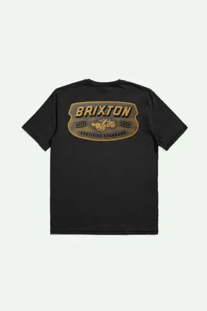 Brixton Clayburn S/S Tailored T-Shirt - BLACK