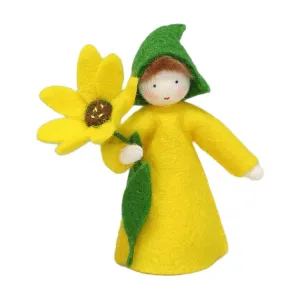 Cape Marigold Fairy Holding Flower · White