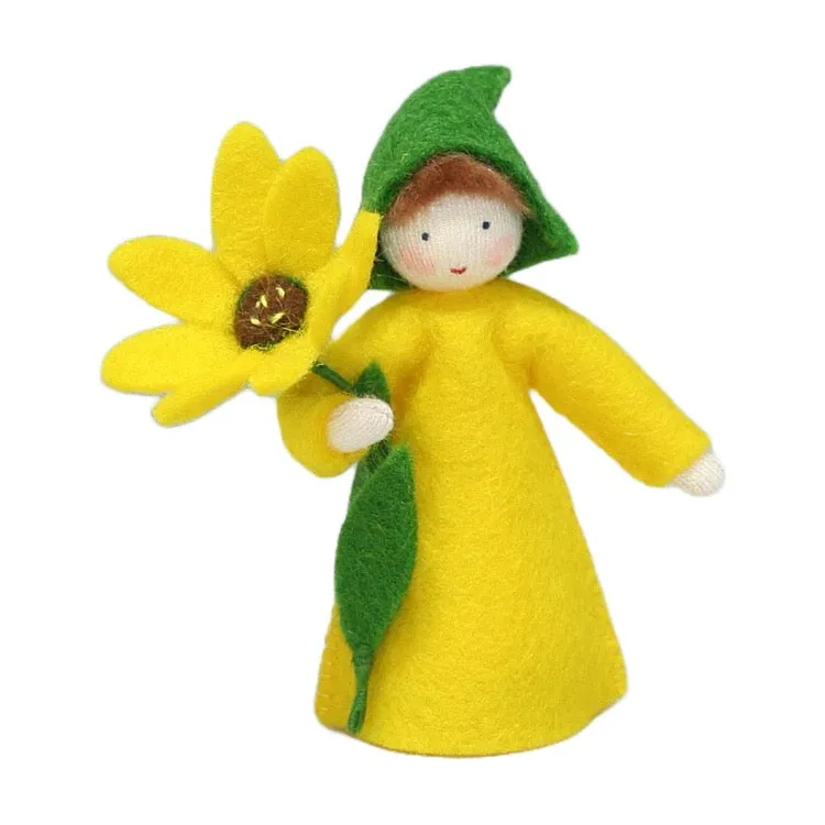 Cape Marigold Fairy Holding Flower · White