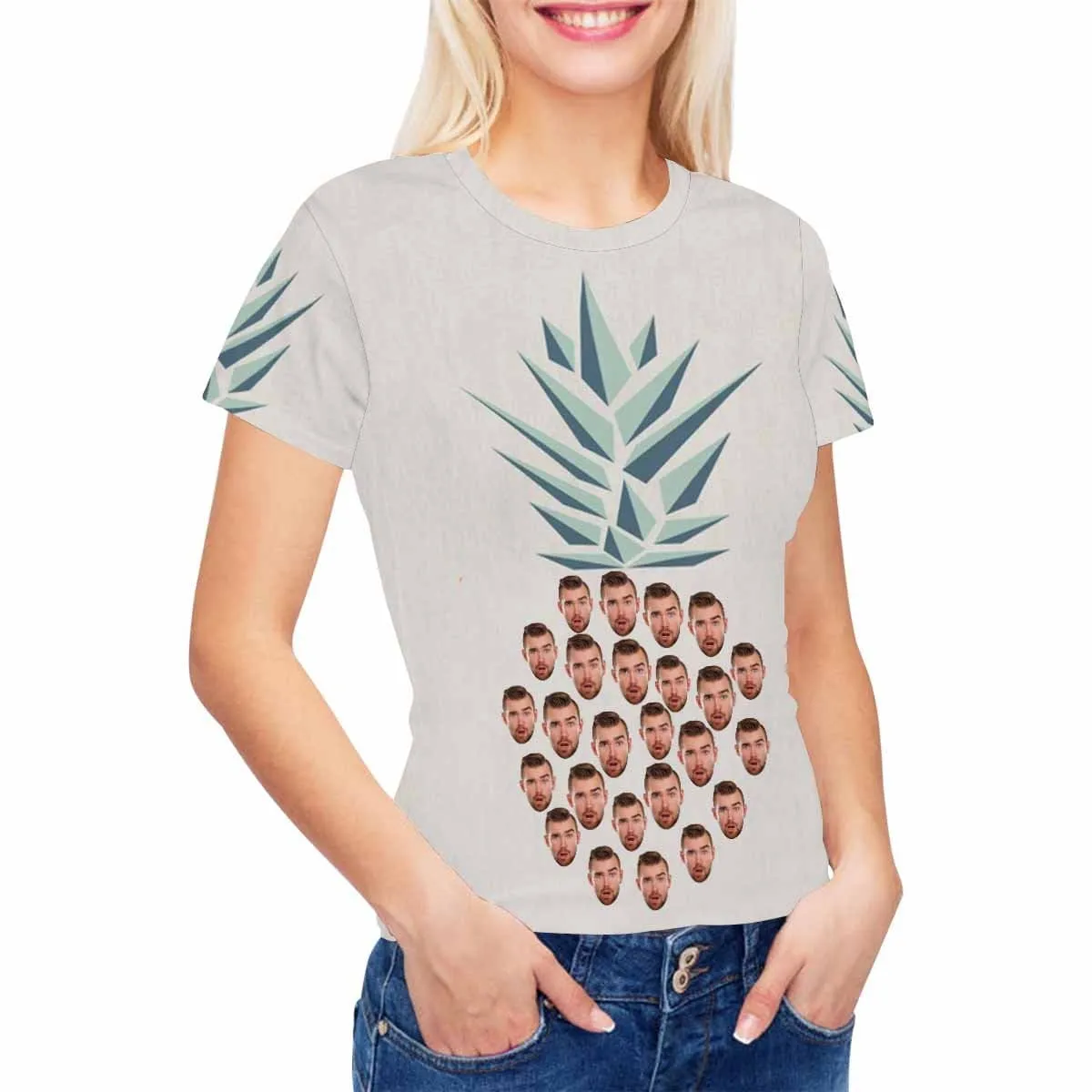 Custom Face Pineapple Women's T-shirt