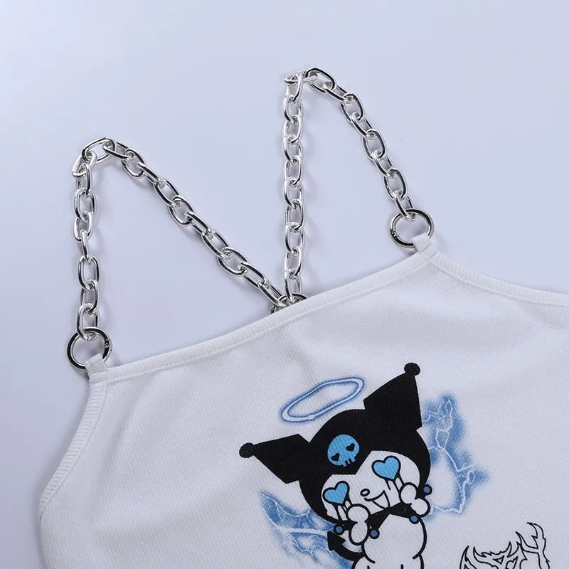 Dark Baby Kuromi Crop Top