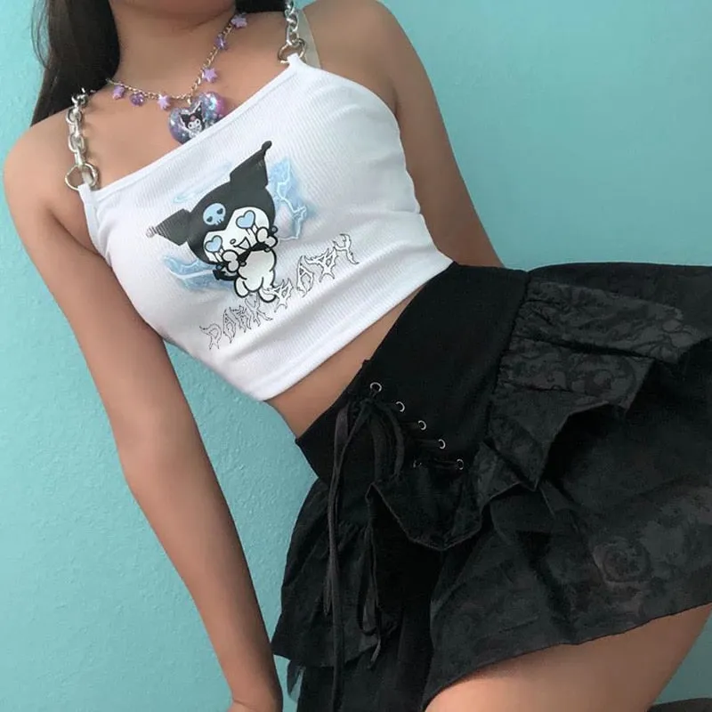 Dark Baby Kuromi Crop Top