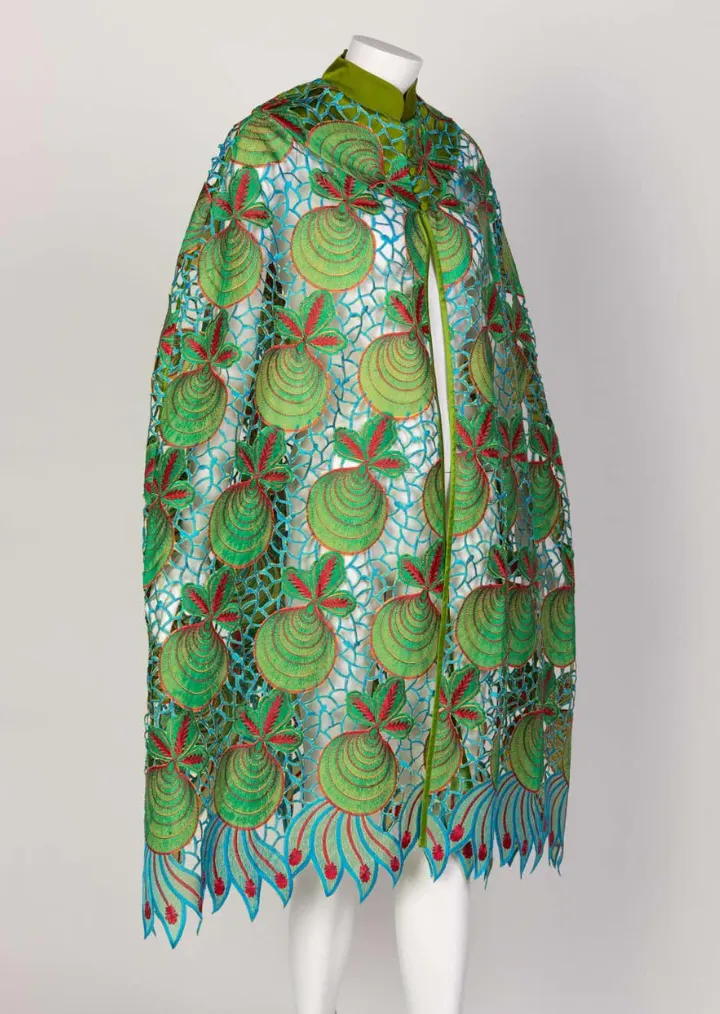 Duro Olowu Cut Out Silk Lace Cape | S/M