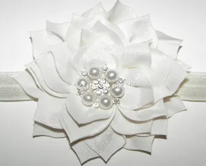 Glitzy Light Ivory Flower Headband