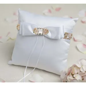 Gold Glam Jeweled Wedding Ring Bearer Pillow