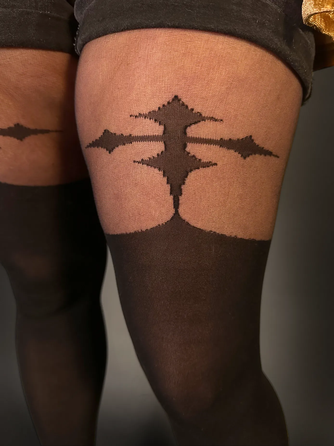 Gothic Cross High Quality Suspender Tights by Pamela Mann Made in Italy