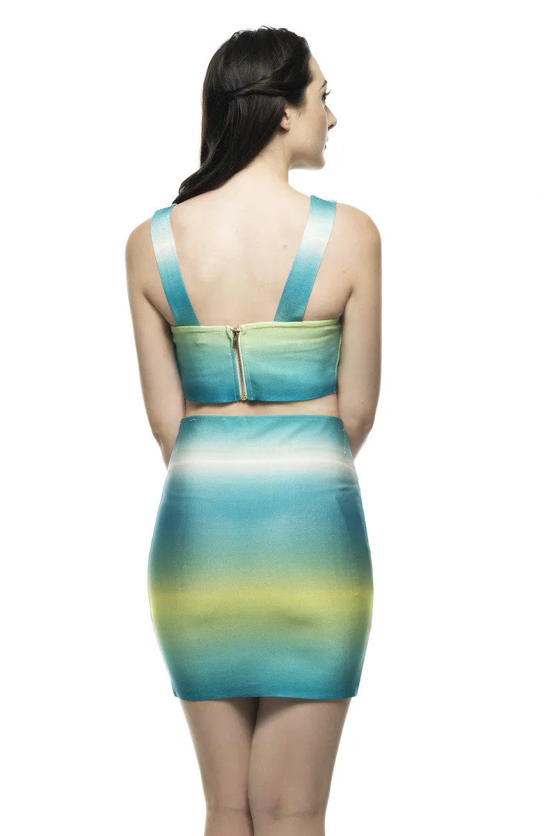 Hats Off Ombre Print Bandage 2 Piece Set