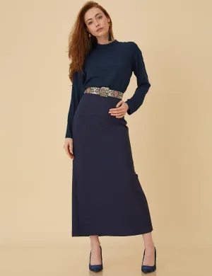 KA Pencil Skirt Navy Blue