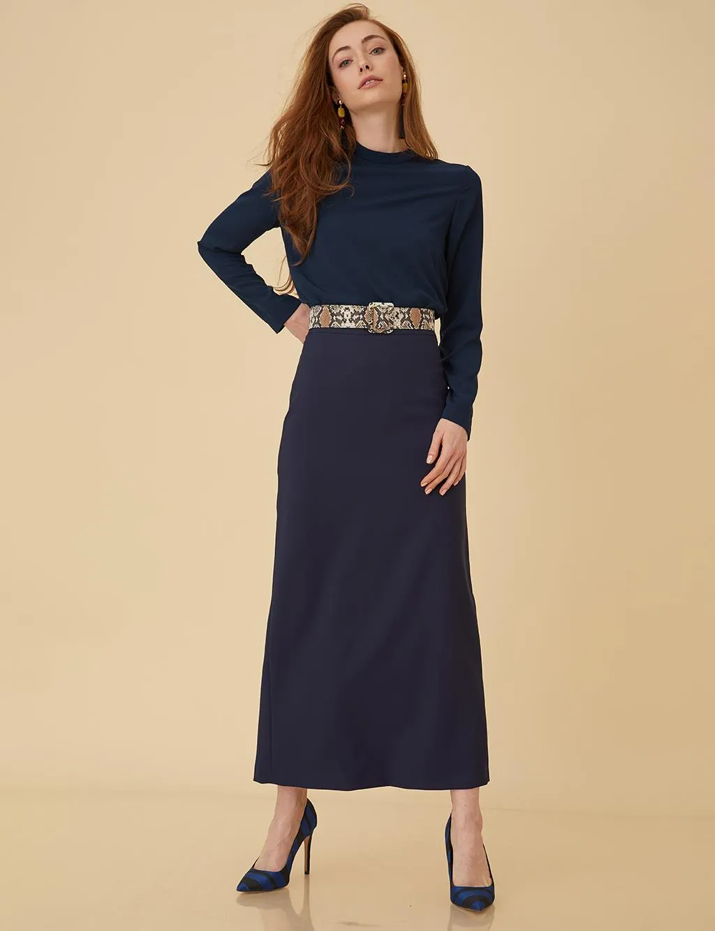 KA Pencil Skirt Navy Blue