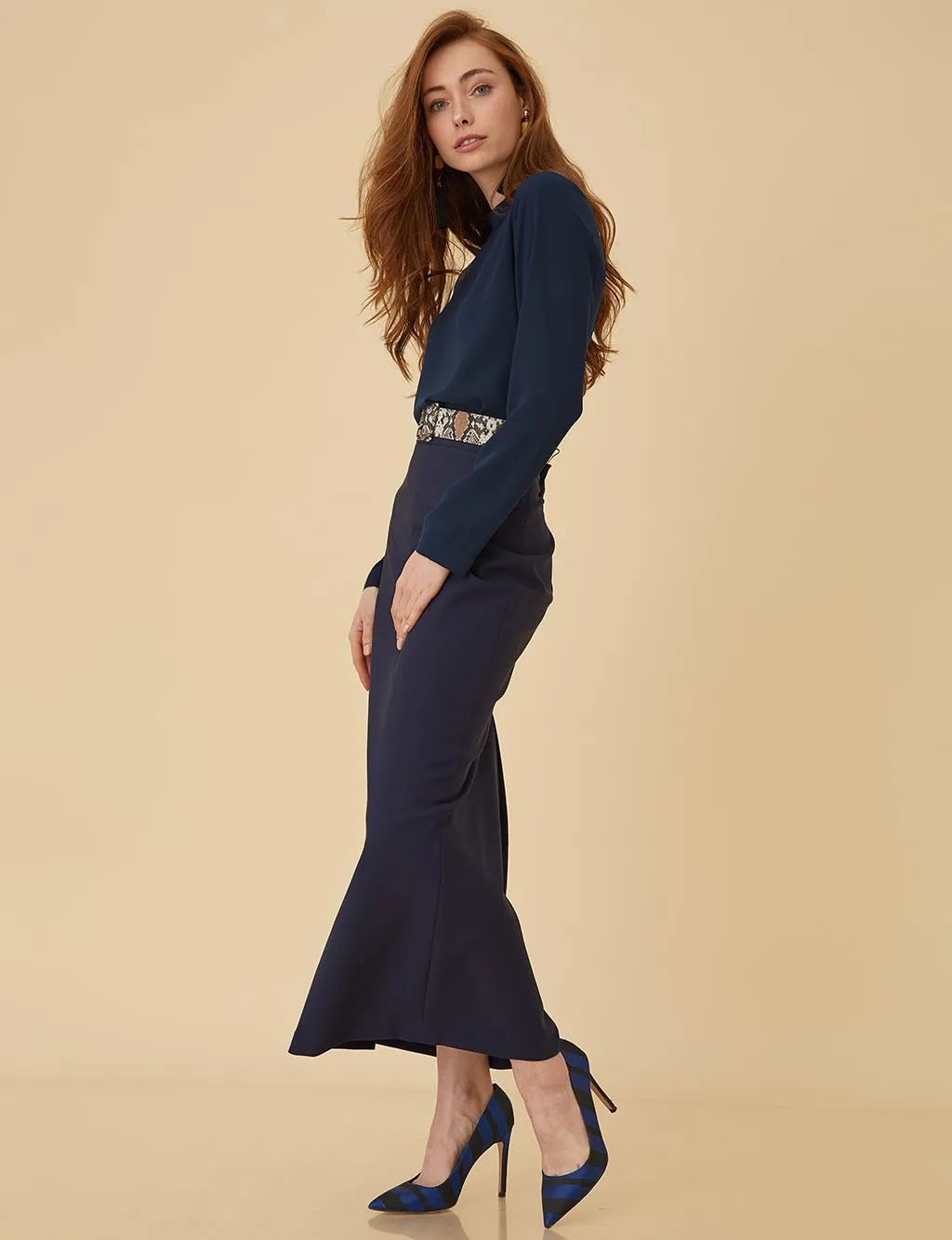 KA Pencil Skirt Navy Blue