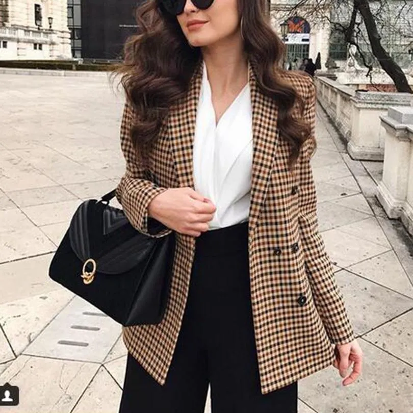 Karren - Chic and Sophisticated Plaid Blazer