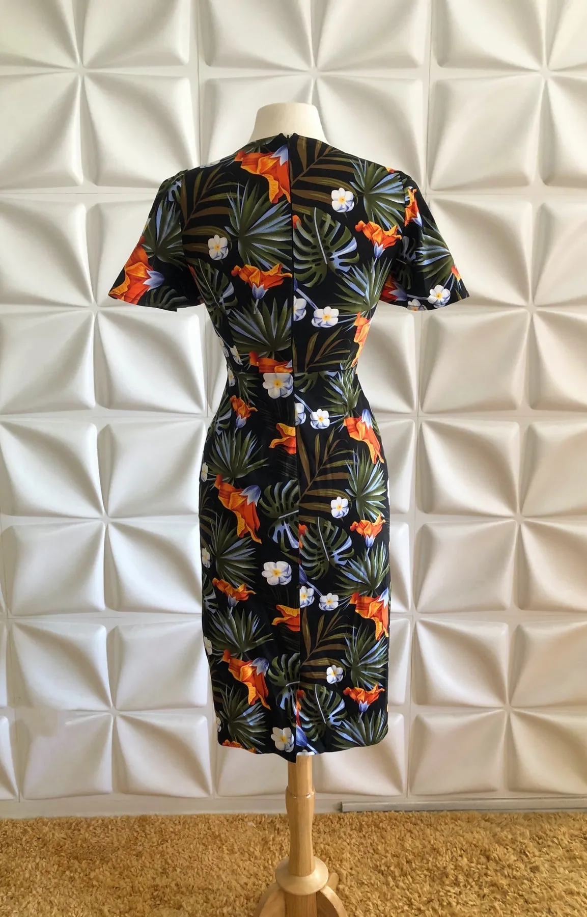 Lost Jungle Front Sash Pencil Dress