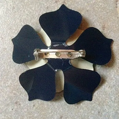 Navy Blue Distressed Brooch