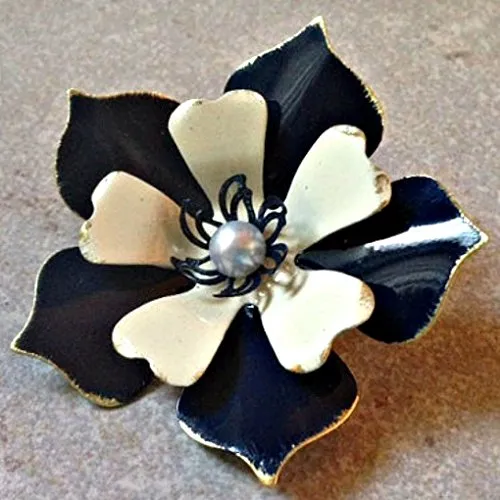 Navy Blue Distressed Brooch