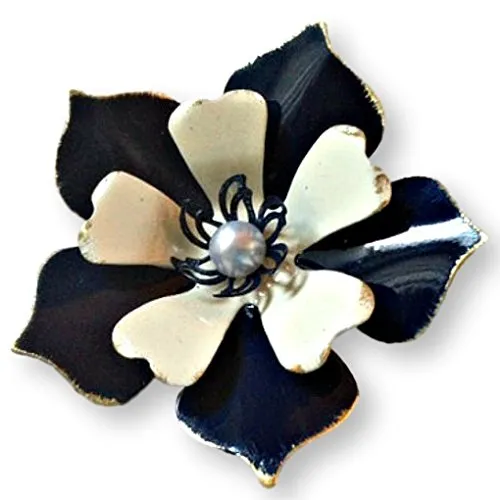 Navy Blue Distressed Brooch