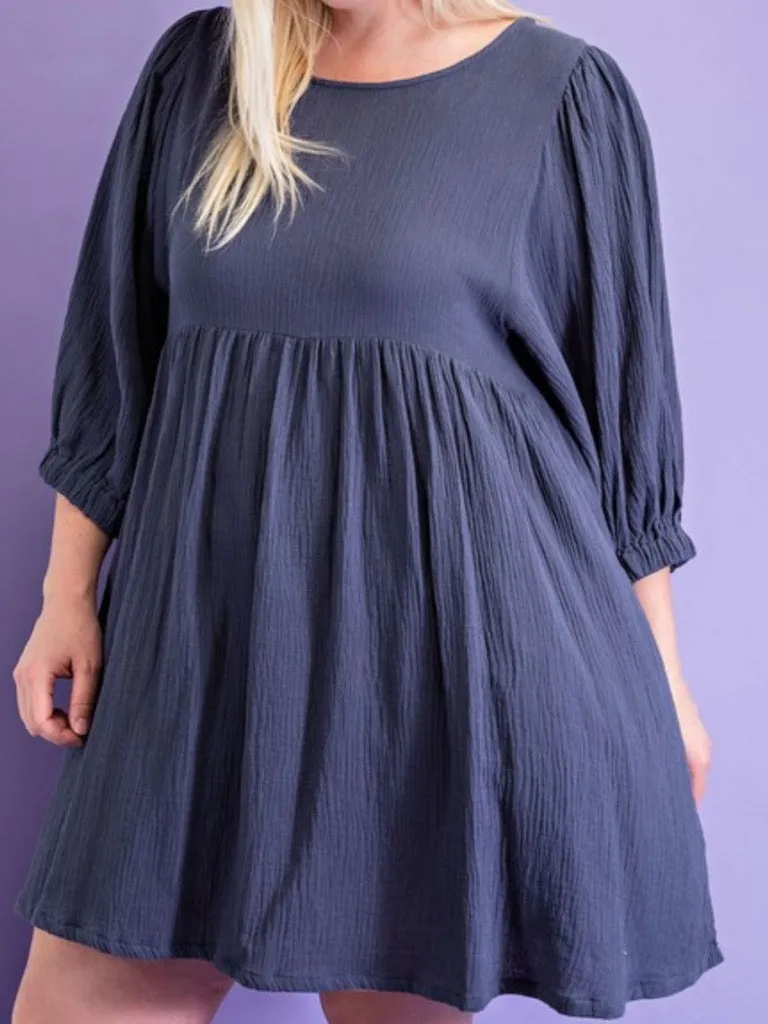 Penelope Linen Dress - Navy