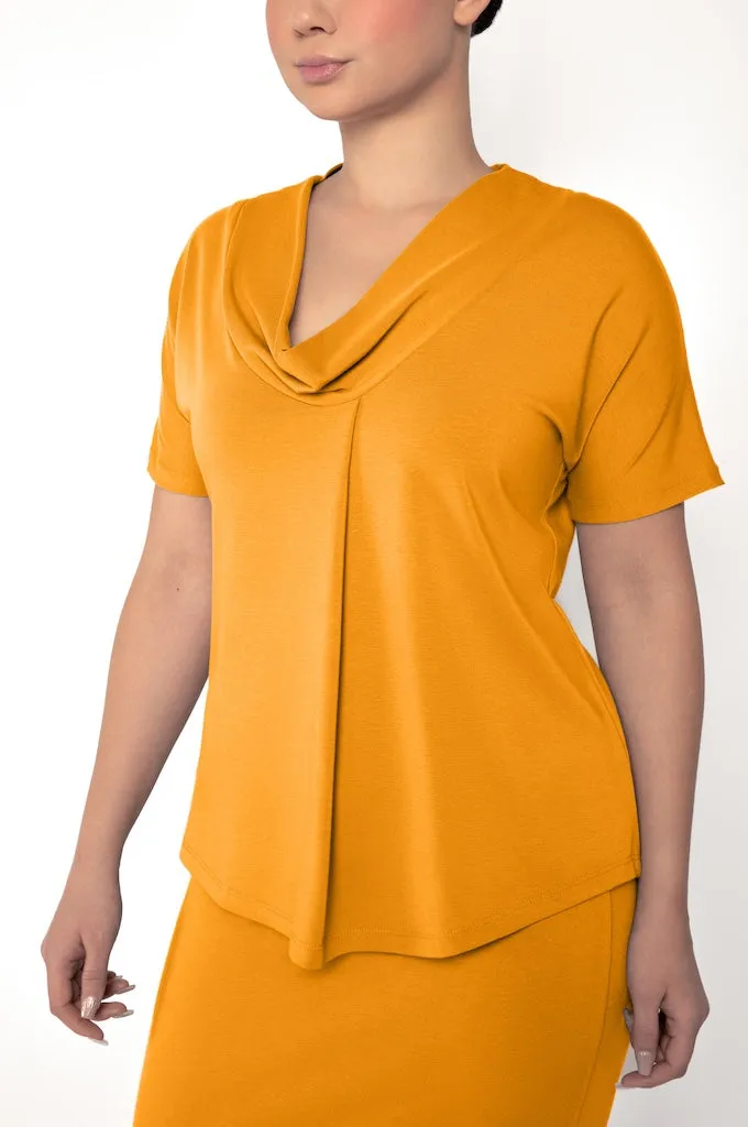 Pleated Cowl Top