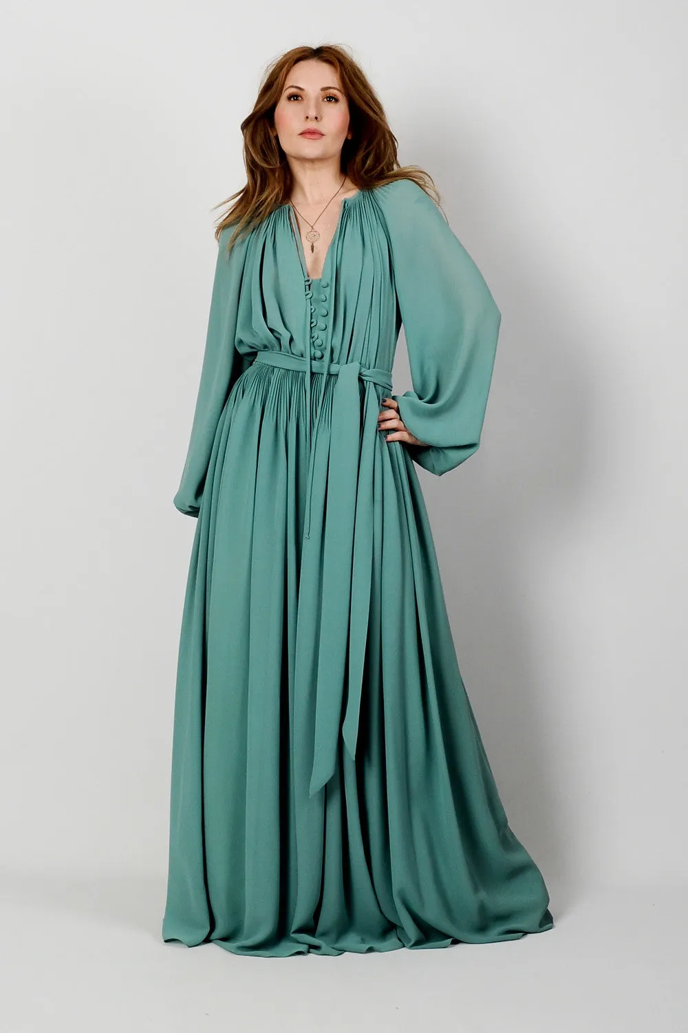 Poet Sleeve Goddess Maxi Dress