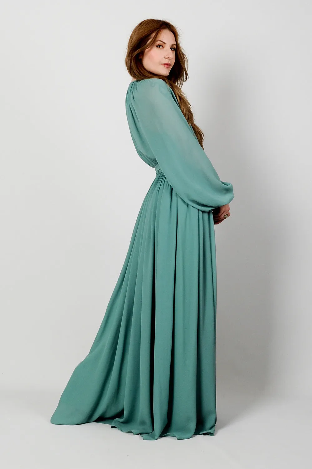 Poet Sleeve Goddess Maxi Dress