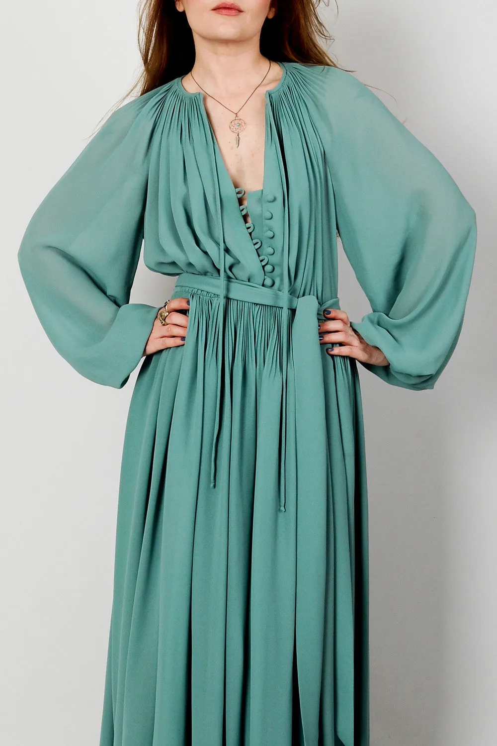 Poet Sleeve Goddess Maxi Dress