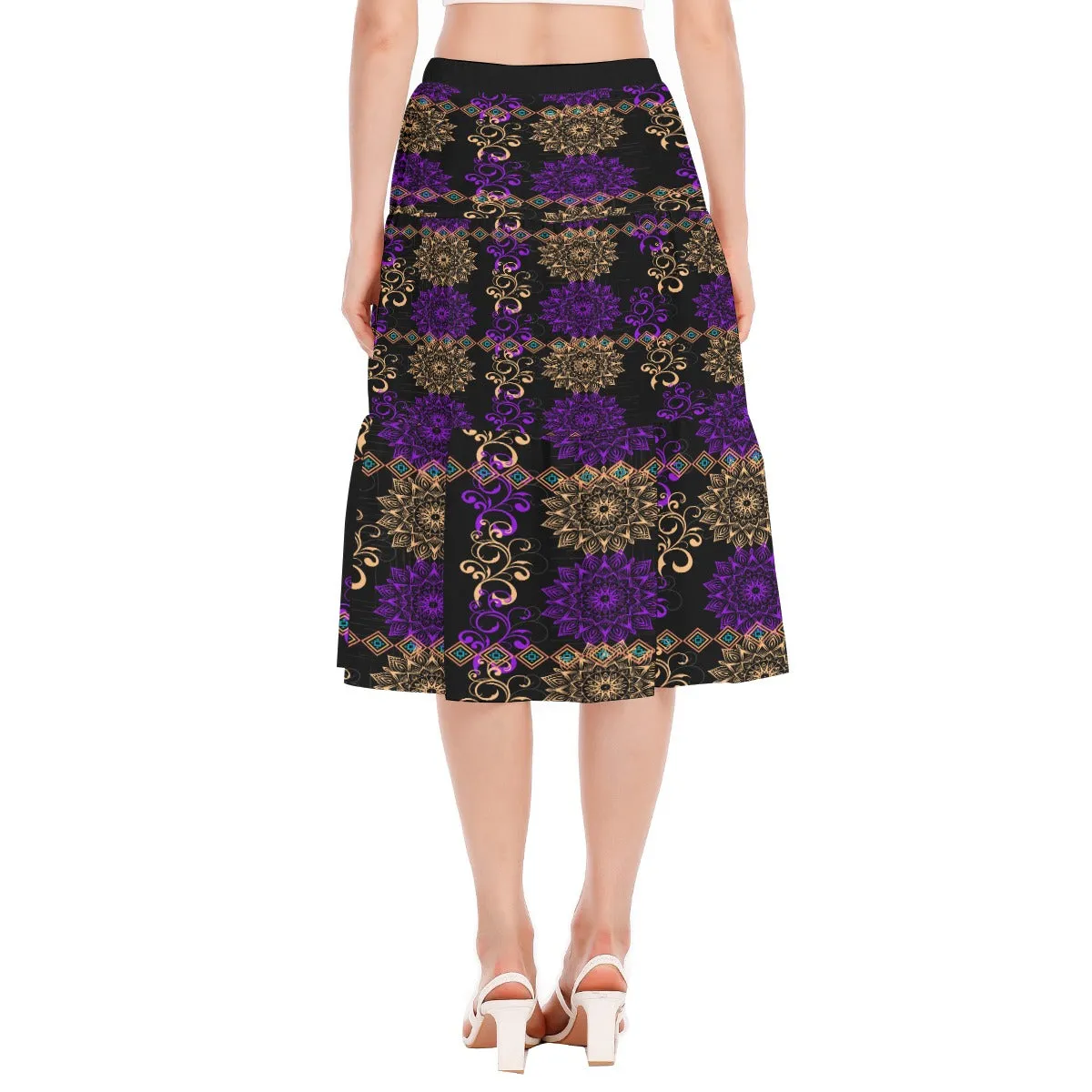 Royal Hues Women's Stitched Pleated Chiffon Skirt