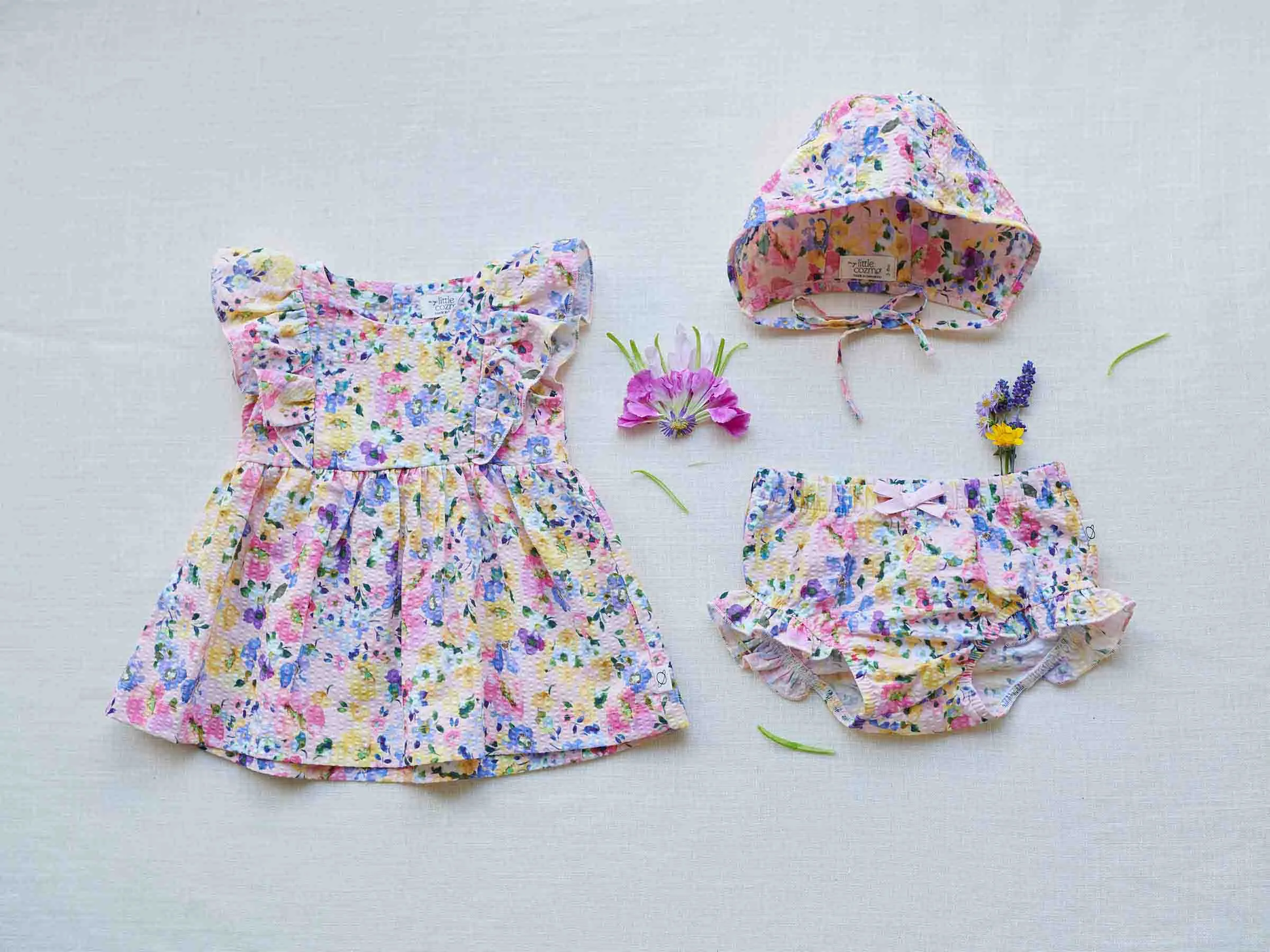 SEERSUCKER FLORAL BABY BLOOMERS