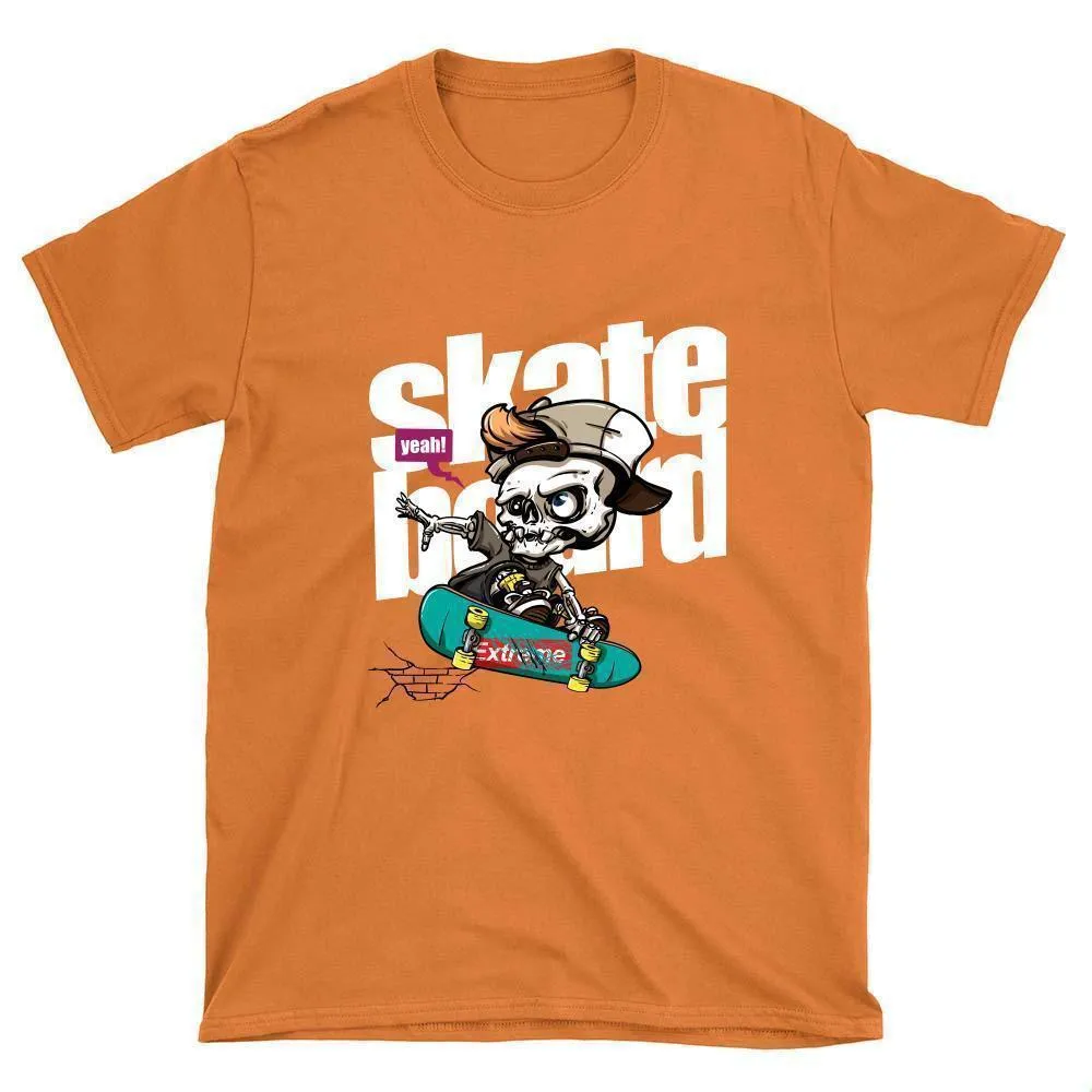 Skeleton with Cap Skateboard T-Shirt