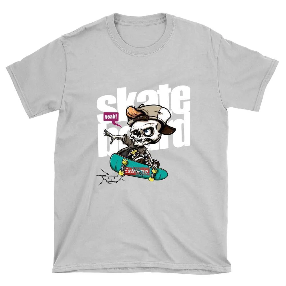 Skeleton with Cap Skateboard T-Shirt