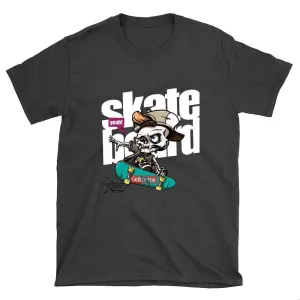 Skeleton with Cap Skateboard T-Shirt