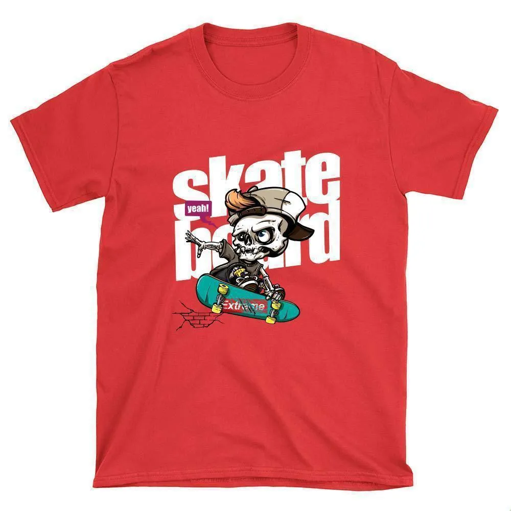 Skeleton with Cap Skateboard T-Shirt