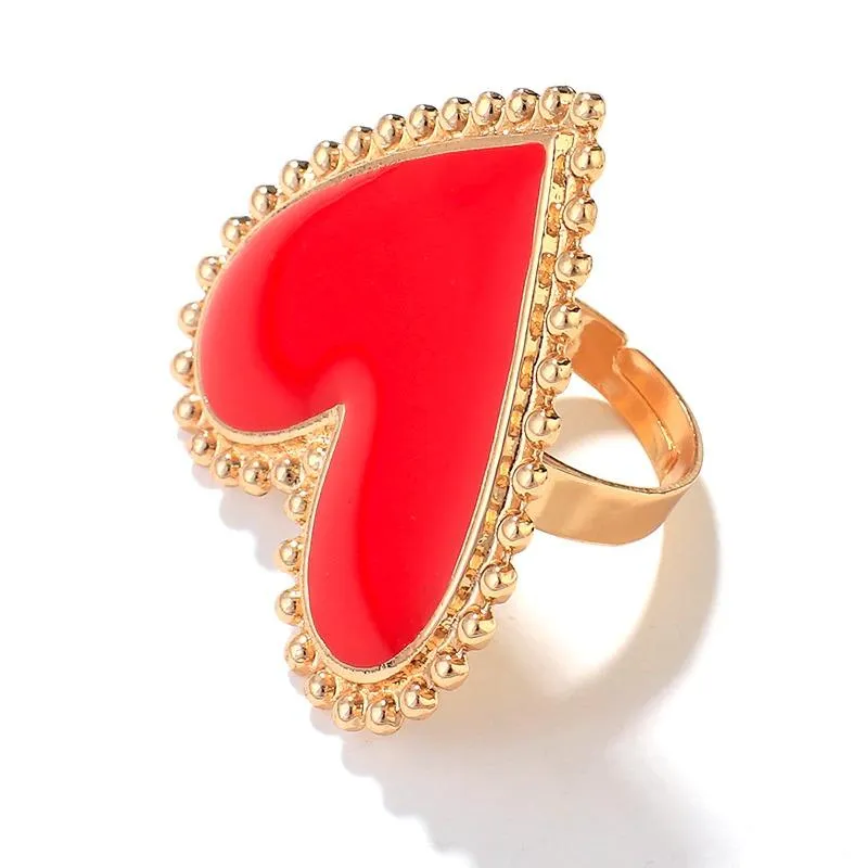 Sophisticated Enamel Heart Statement Rings