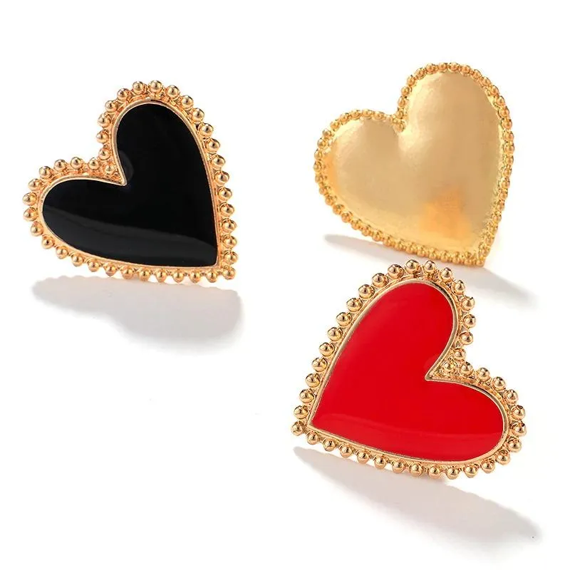 Sophisticated Enamel Heart Statement Rings