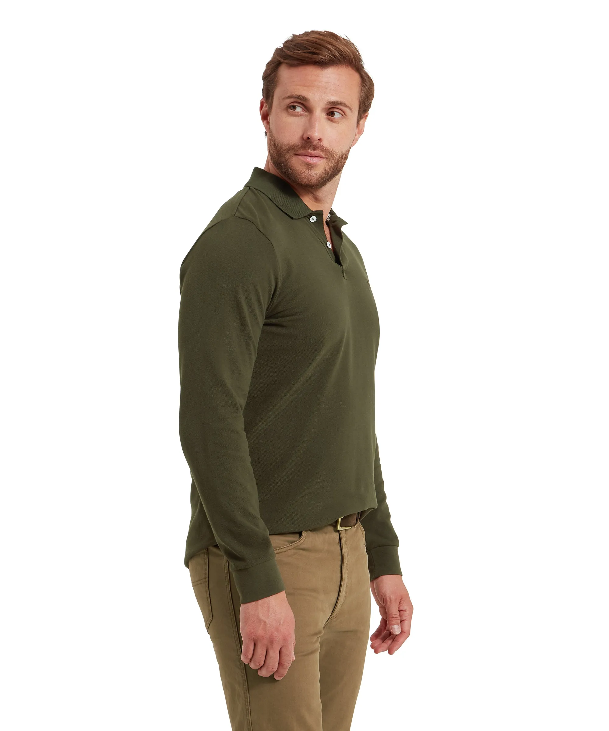 St Ives Long Sleeve Polo Shirt - Forest