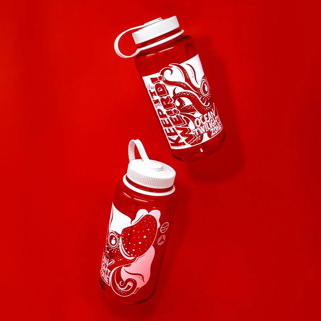 Strawberry Squid, WHOI X Cape Clasp: Keep it Weird Water bottle