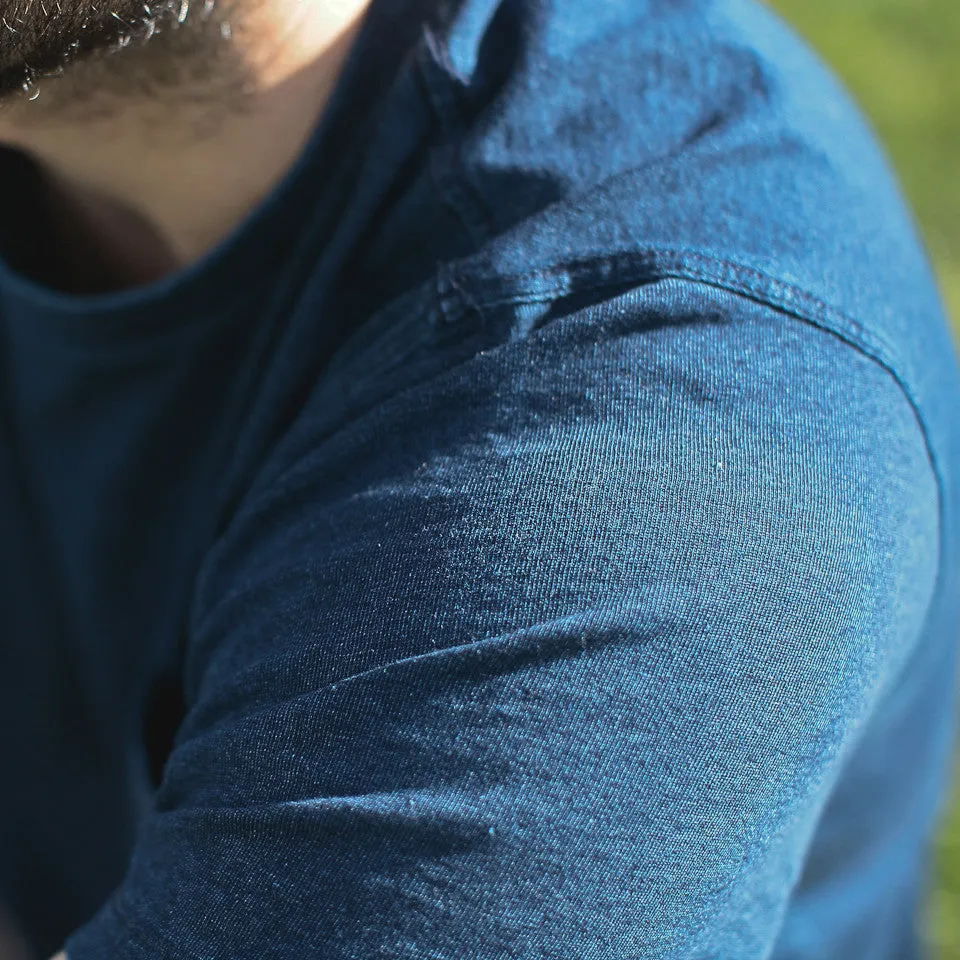 The Crewneck Pocket Tee in Sea Washed Indigo