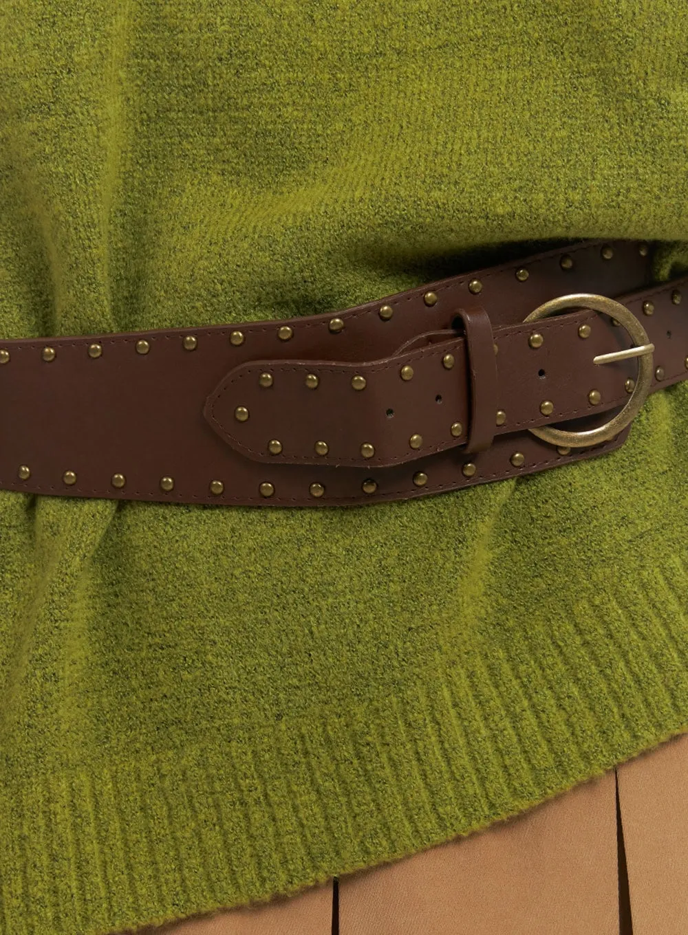 Trendy Faux Leather Studded Belt IN427