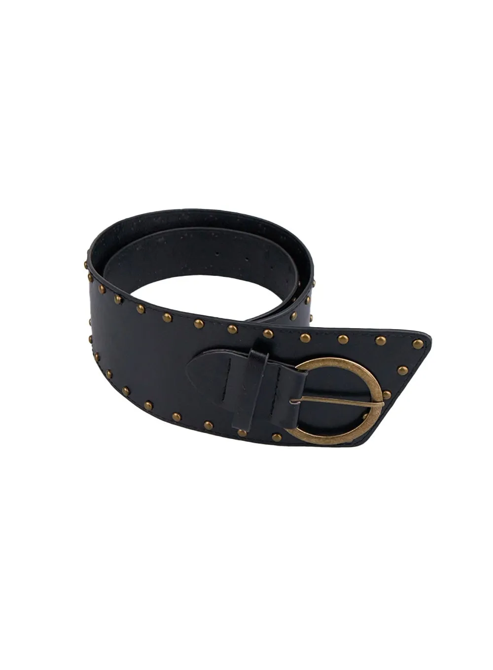 Trendy Faux Leather Studded Belt IN427