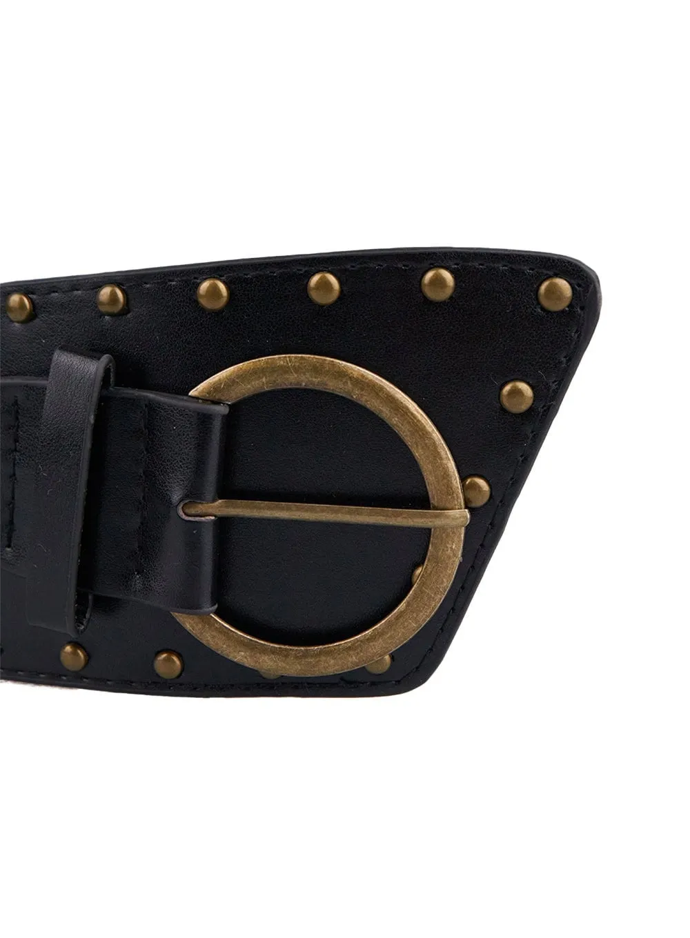 Trendy Faux Leather Studded Belt IN427