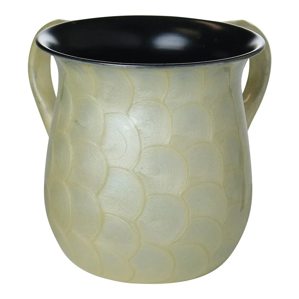 Washing Cup Stainless Steel Enamel Finish Ivory