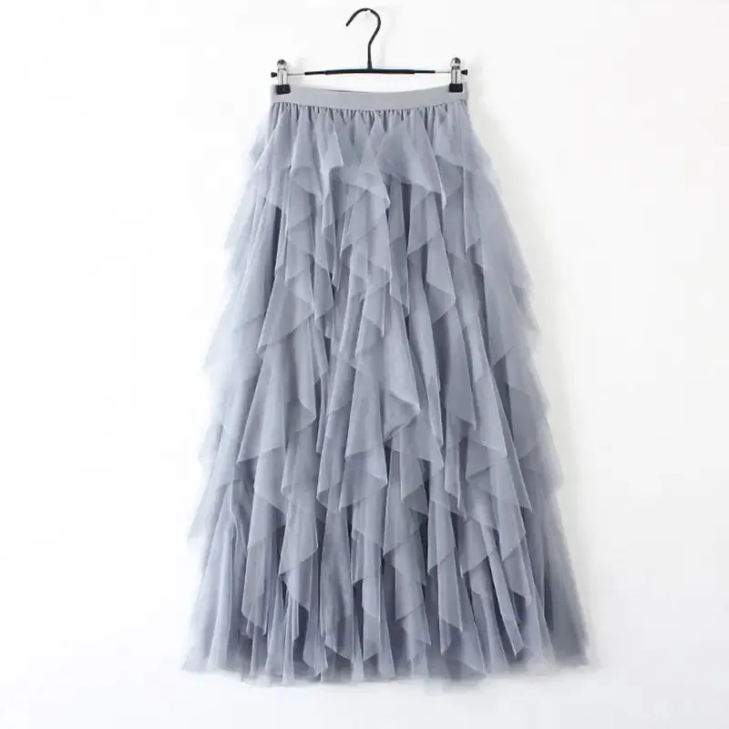 Women's Pleated Multilayered Tulle Skirt